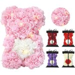 Ours en peluche rose pour anniversaire cadeau danniversaire avec boîte cadeau transparente Ours en peluche rose pour anniversaire cadeau danniversaire avec boîte cadeau transparente