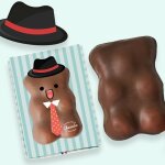 Ourson guimauve xl en costume - chocolat lait