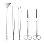Outils daquascaping - acier inoxydable - 5 en 1 - ciseaux - spatule - pince