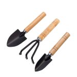 Outils jardin mini - lot 3 plantation main petite pelle / r�teau manche bois - outils �tiquette