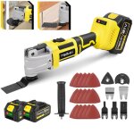 Outil oscillant électrique sans fil outil multifonction + 22x accessoires - mellwin - 2x 3ah batteries ... Outil oscillant électrique sans fil outil multifonction + 22x accessoires - mellwin - 2x 3ah batteries ...