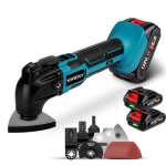 Outil oscillant sans fil - yofidra - multifonction - 18v - 2x1. 5ah - 22 accessoires