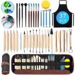 Outils de poterie - ensemble de 37pcs - outils en argile - sculpture - cadeau pour artistes multicolore ...
