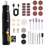 Outil rotatif sans fil kit doutils rotatifs rechargeables usb  5 vitesses avec accessoires mini outil ...