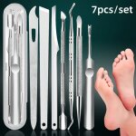 Outil de soin des pieds professionnel portable en acier inoxydable 7 en 1 avec lime à ongles dissolvant ... Outil de soin des pieds professionnel portable en acier inoxydable 7 en 1 avec lime à ongles dissolvant ...