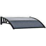 Outsunny auvent de porte dentre 100 x 75 cm auvent en aluminium et polycarbonate auvent avec protection ...