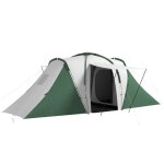 Outsunny - tente de camping - taffetas polyester 190t - 555x225x190cm - gris et vert