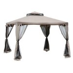 Outsunny - tonnelle - mtal - 294x294x265cm - taupe