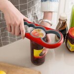 Ouvre - bocal 4 en 1 avec couvercle et bouchon � vis pratique rouge