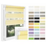 P + r store enrouleur jour nuit sans perage smile - 50 x 150 cm - jaune - facile  installer