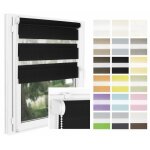 P + r store enrouleur jour nuit sans perage smile - 38 x 150 cm - noir - facile  installer
