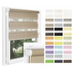 P + r store enrouleur jour nuit sans perage smile - 45 x 150 cm - brun - facile  installer