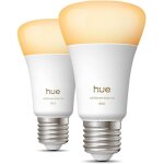 Pack de 2 ampoules led connect�es a60 - philips hue - lumi�re blanche - culot e27 - 6w - 1000 - 2000k ...