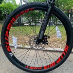 Pack de 2 autocollants rouges pour roues de vlo - dcalques dcoratifs impermables pour jantes