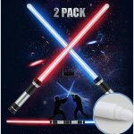 Pack de 2 sabres laser pour enfants 2 en 1 avec lumire jouet cosplay pe laser rtractable