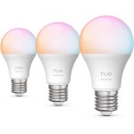 Pack de 3 ampoules - philips hue - essential - e27 - a60 - lumi�re blanche et color�e - 8 w