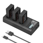 Pack de 3 batteries lp - e17 - chargeur lcd 3 emplacements amlior pour appareil photo canon eos r50 ...