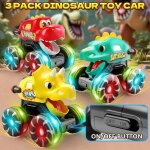 Pack de 3 camions monstres dinosaures - roues lumineuses et bruits - jouet ducatif 2 - 8 ans - cadeau ...