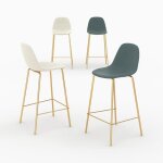 Pack 4 chaises pour �lot central blanches et vertes 65 cm - henrik - rendez - vous d�co