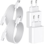 Adaptateur secteur universel pour iphone 15 � 16 (2 chargeurs usb - c 20 w + 2 c�bles de charge)