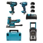 Pack �lectroportatif - makita - lot0335 - 4 outils 18 v - 3x5ah bl1850b - coffret makpac xpt