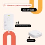 Pack de 4 thermostats pour chauffage lectrique - boitier de pilotage connect