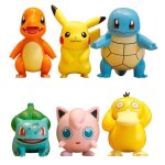Pack 6 figurines pokmon ? pikachu salamche carapuce bulbizarre rondoudou psykokwak cadeau idal fan ...