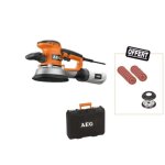 Pack aeg ponceuse excentrique 150mm 440 w ex 150 ed set - 25 abrasifs un plateau de ponage et une jupe ...