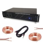 Pack ampli sono ibiza sound 2 x 1500w amp2000mkii - cble hp haut parleur 3m - cble rca / jack - dj ...