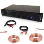 Pack ampli sono ibiza sound 2 x 480w amp600mkii - cble hp haut parleur 3m - cble rca / rca - cble ...