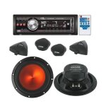 Pack autoradio cd / mp3 4x70w + kit haut - parleurs 16cm 600w