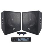 Pack basse complet 1000w 2 sub woofer 15 pouces avec ampli bms - 1000 et c�blages