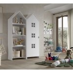 Pack bibliothque + armoire - altobuy - deauville - 1 porte - blanc - design contemporain