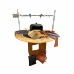 Pack brasero corten + housse + kit accessoires + gants + tablier + sac a buche + rotissoire + contour ...