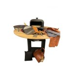 Pack brasero noir + housse + kit accessoires + gants + tablier + sac a buche + contour bois + four a ...