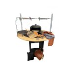 Pack brasero noir + housse + kit accessoires + gants + tablier + sac a buche + rotissoire + contour + ...