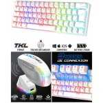 Pack clavier mcanique blanc sans fil bluetooth rgb usb rf 24ghz + souris sans fil - elite m50 - 8000 ...
