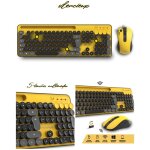Pack clavier et souris sans fil - peps - wireless desktop advance - jaune et noir - 105 touches - 5 multim�dia ...