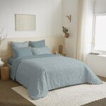 Pack complet housse de couette - cleste - king size - 100% coton - 6 pices - rversible