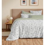 Pack complet housse de couette r�versible vanessa 6 pi�ces pour lit 180 x 200 king size louise romarin ...