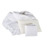 Pack complet literie : oreiller(s) + protège - matelas + couette blanc 160x200 cm Pack complet literie : oreiller(s) + protège - matelas + couette blanc 160x200 cm