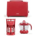 Pack dejeuner - livoo - cafetire lectrique rouge 125l - grille - pain 2 fentes - presse - fruit 25w ...