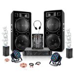 Pack dj sono 2 enceintes 2x1500w ibiza star212 - ampli amp1000 - mkii 2x800w - table de mixage - 2 par ...