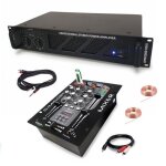 Pack dj sono ampli ibiza sound amp2000 - mkii 3000w - table mixage bluetooth djm150usb - bt usb jack ...