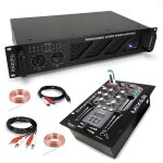 Pack dj sono ampli ibiza sound amp300 - mkii 480w - table mixage bluetooth djm150usb - bt usb jack - ...