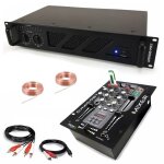 Pack dj sono ampli ibiza sound amp600 - mkii 960w - table mixage bluetooth djm150usb - bt usb jack - ...