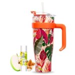 Pack eau exquise pomme amandine + mug isotherme tropik xxl 12l avec paille 0 sucre 0 dulcorant 0 colorant ...