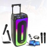 Pack enceinte autonome karaoke usb bluetooth ms - magic - sound1000 tws 1000w 4 micros sans fil - dj ...