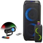 Pack enceinte bluetooth lumineuse mad - astral300 300w usb sd - effet lumi�re led waterwave