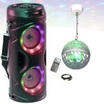 Pack enceinte enfant lumineuse leds batterie bluetooth usb sd fm party teen - vibe - boule disco leds ...